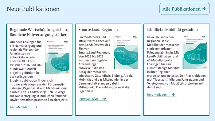 Screenshot von land-zukunft.de - Publikationen