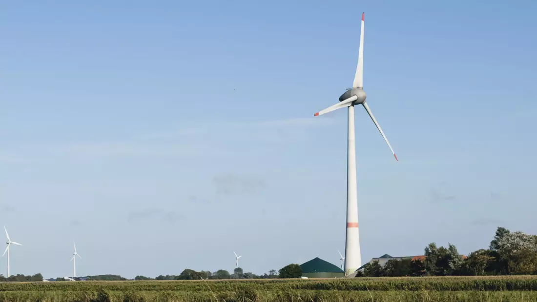 Windräder auf einem Feld